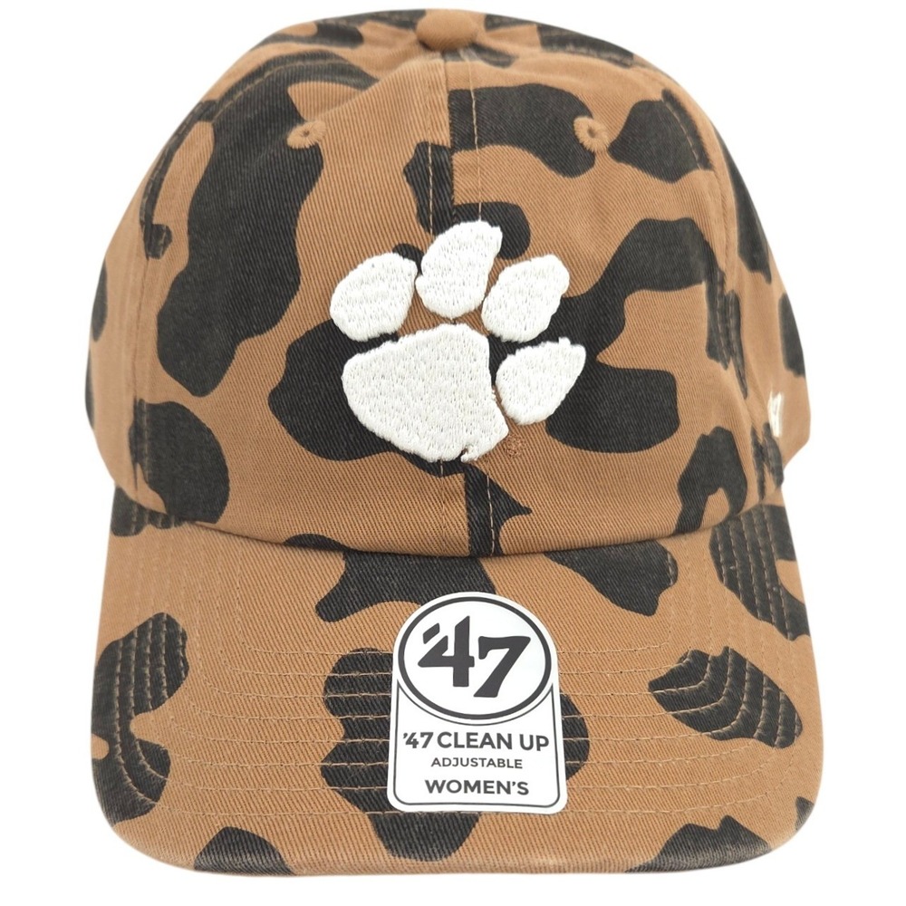 47 Brand Clemson Tigers Hat Women Tan Black Leopard Adjustable Clean Up Cap NEW
